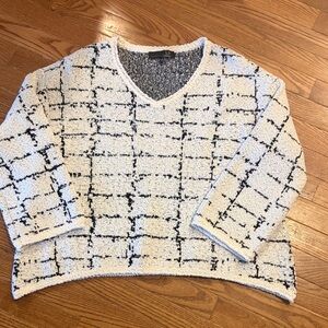 Habitat Black and White V-Neck Sweater